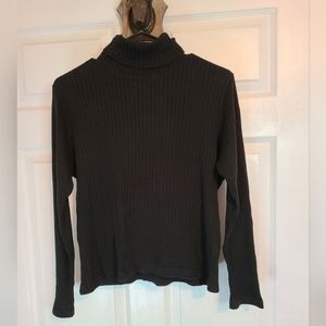 (1307) Basixx Woman's Long Sleeve Turtleneck, Size: Large Color: Black